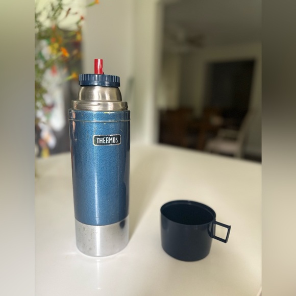 Thermos Other - Vintage Thermos Navy and Silver Insulated Bottle